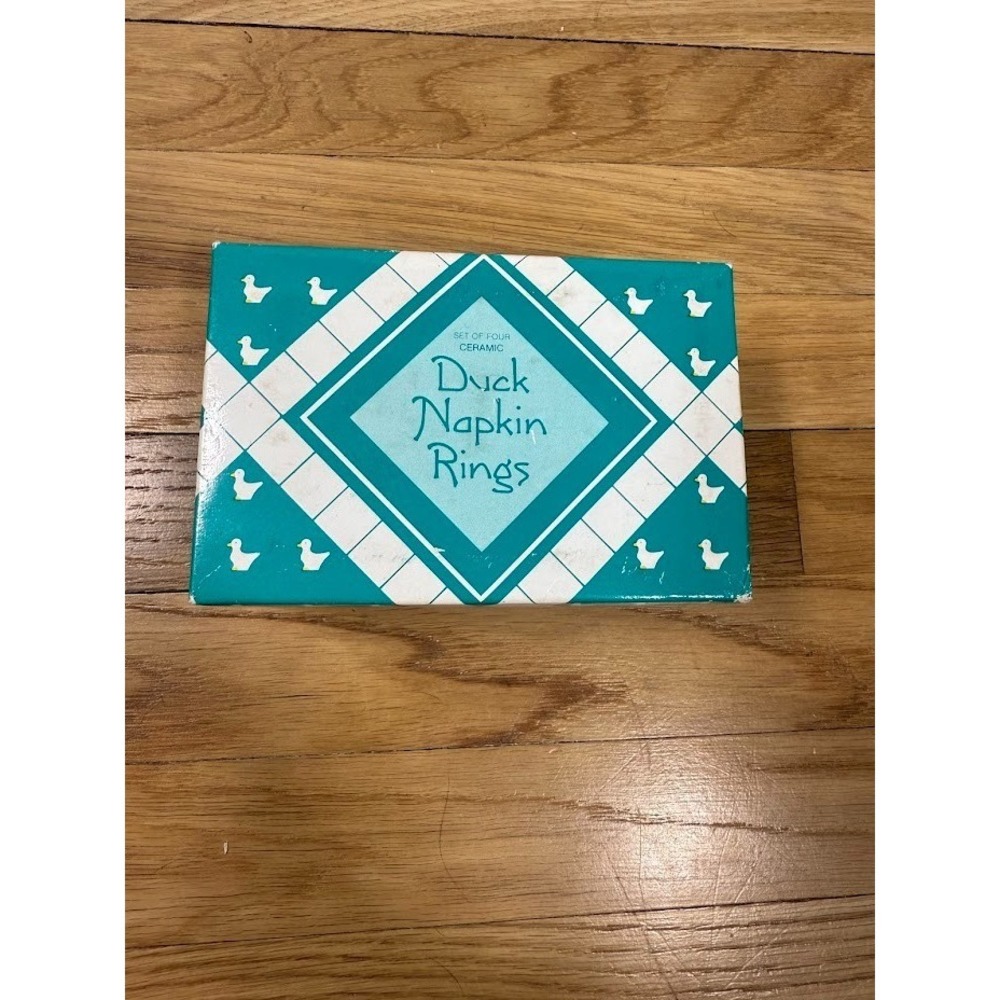 Vintage Duck Goose Napkin Rings Ron Gordon 80s Ceramic Napkin Holders Set Of 4 - Picture 7 of 8